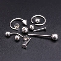 10pcs/lot Metal Curve Nail Charms Piercing Design Ring Jewelry Hand Drill Punk Style Nails Art Decoration 2