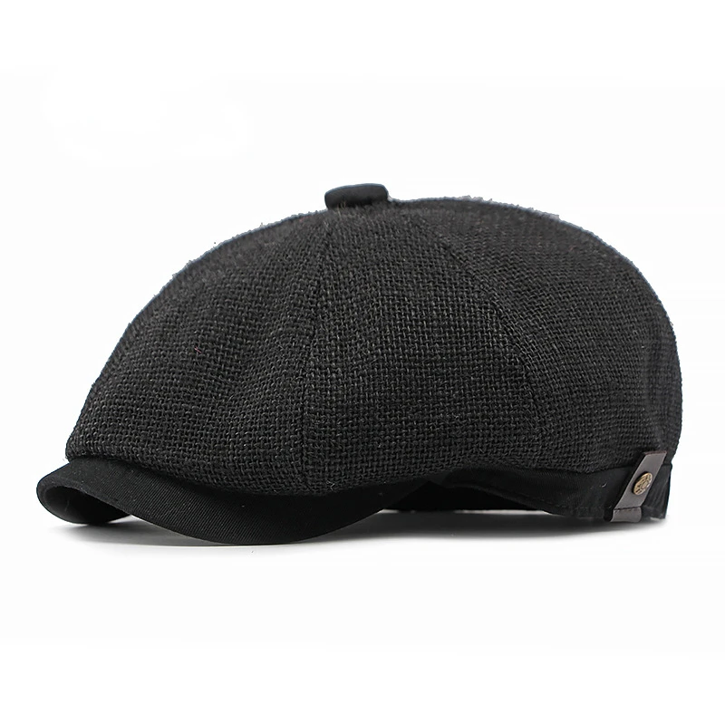 Beret Hat Newsboy Cap Newsboy Hat Breathable Hat Jute Linen Berets Hats Men Summer Breathable Newsboy Caps Boina Hombre Gatsby Hat Women Gorras Para Mujer Flat Cap