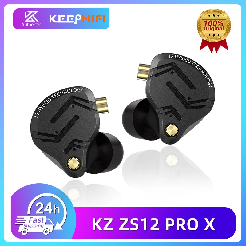 KZ-ZS12 pro x有線インイヤーイヤフォン、ハイブリッド