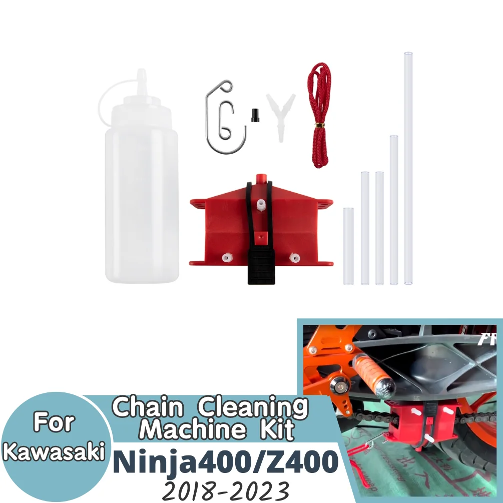 Chain Cleaning Machine kit Brush Gear Motorcycle Cleaner Tool Motorbike  Chains Lube Device Lubricating Accessory 2PCS bottle