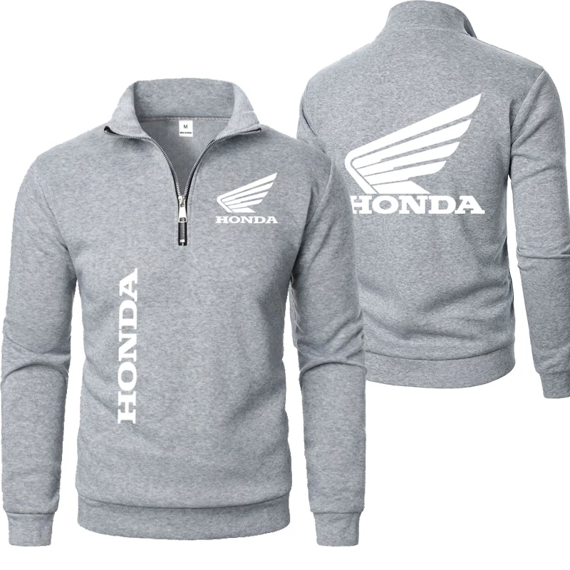 Honda Racing 2025Autumn New Men's Clothing Basic Style With A Collar Half-Zippered Fashionable And Versatile Straight-Cut Hoodie