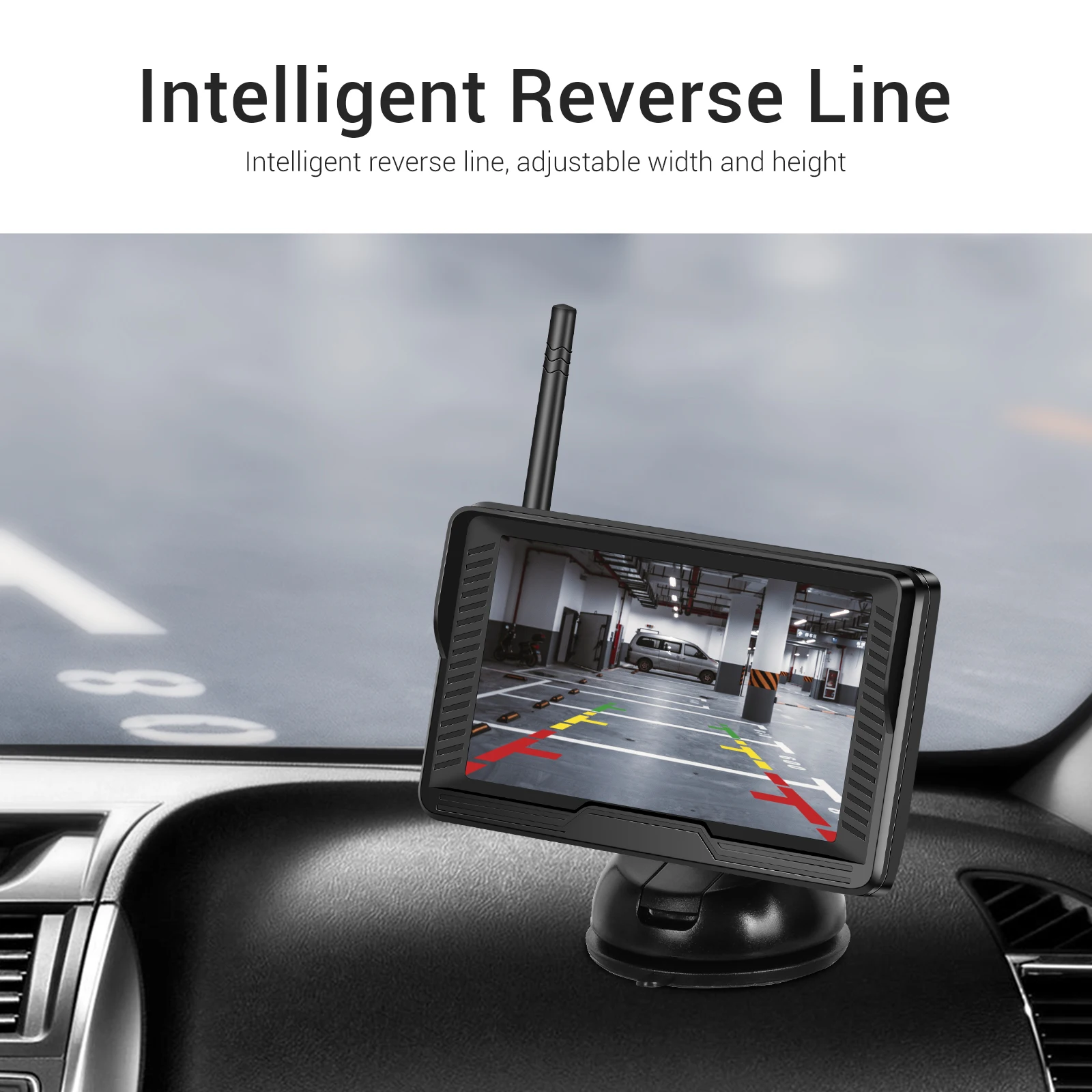 Monitor de coche Podofo de 4.3 pulgadas con pantalla LCD IPS, cámara de respaldo inalámbrica, cámara de reversa antiinterferencias, largo alcance, IP69 a prueba de agua 3