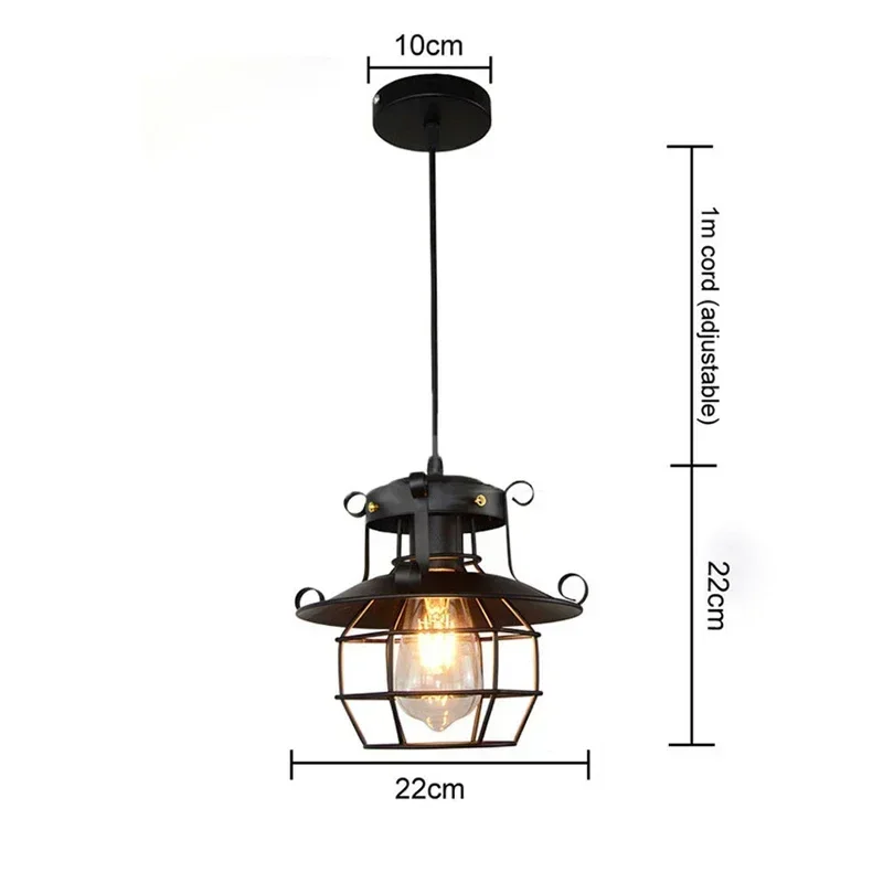 Vintage Industrial Iron Cage Chandelier 6