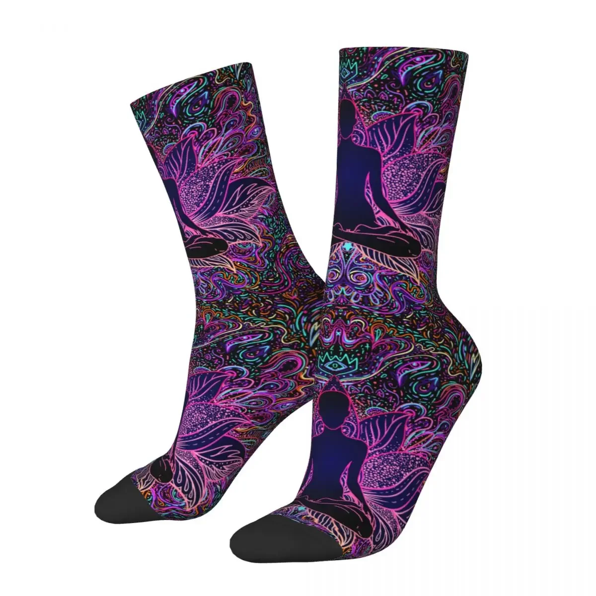 

Indian Buddha Zen Mandala Socks Men Women Funny Happy Psychedelic Socks High Quality Novelty Street Style Socks Gift