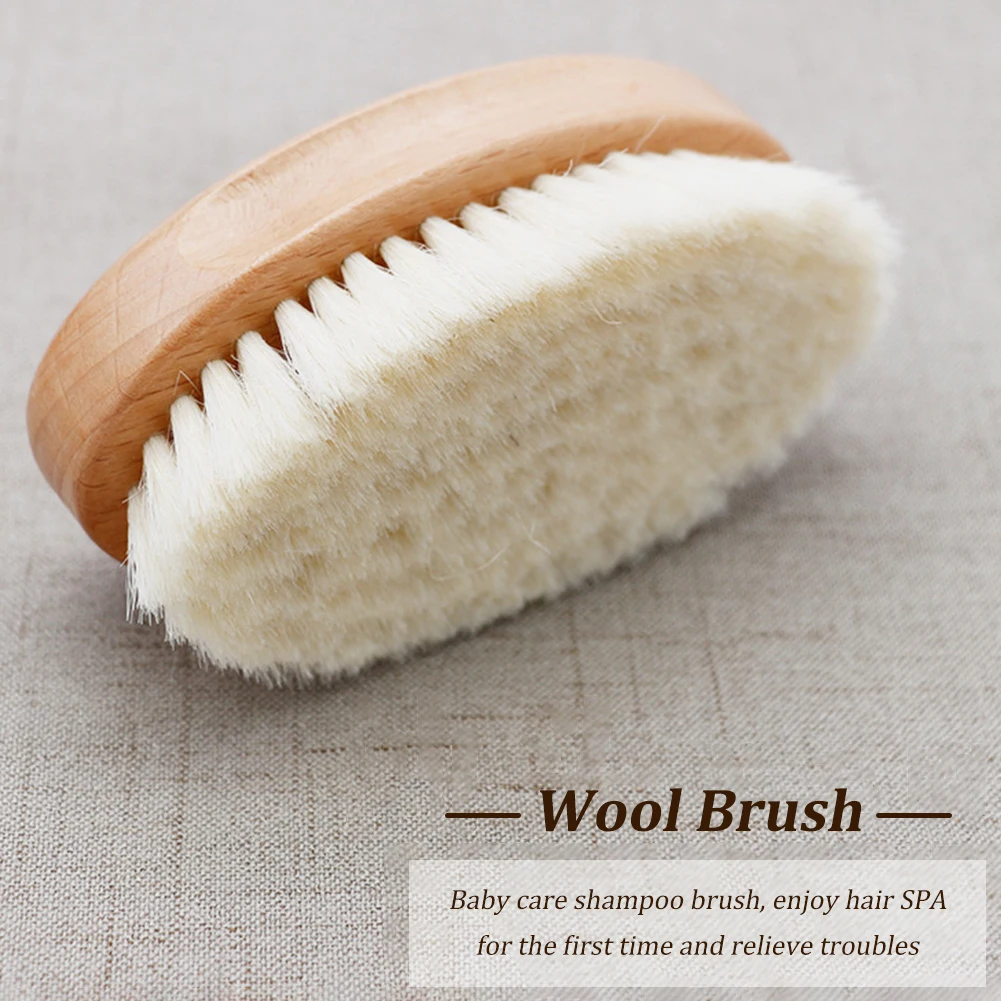 Newborn Baby Shampoo Bath Artifact To Remove Dandruff Soft Wool Brush