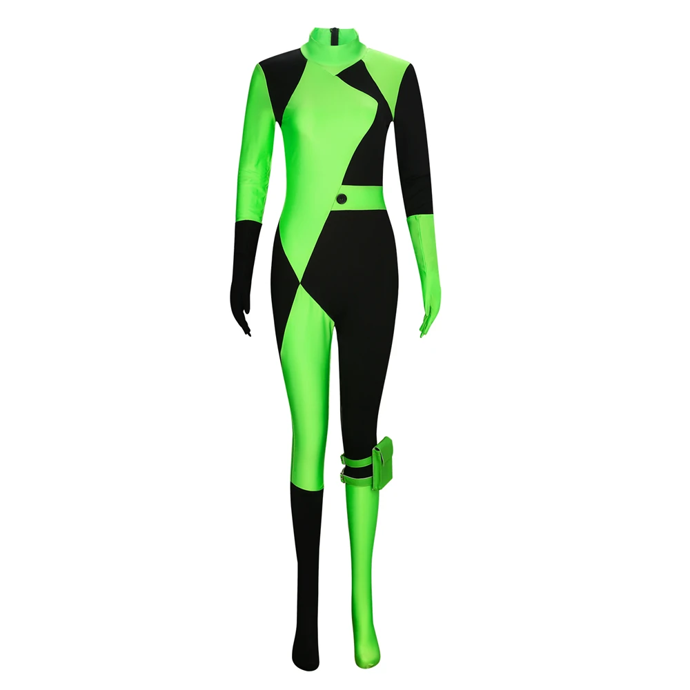 Shego Costume Bodysuit for Women Kim Possible Cosplay Outfits Zipper