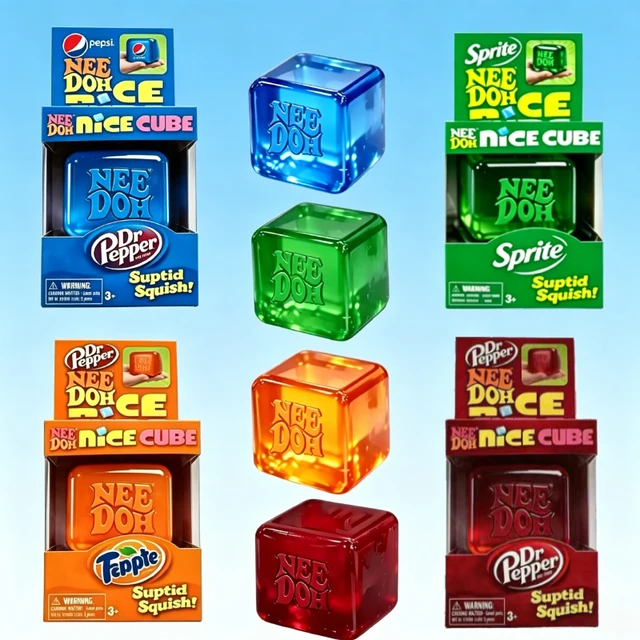 Jouet sensoriel anti-stress Needoh Nice Cube authentique, outil de relaxation pour l'anxiété et la concentration, cube sensoriel de bureau pour adultes et enfants 1