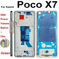 LCD Middle Frame Housing For Xiaomi Poco X7 X7Pro Middle Frame Holder Cover With Volume Power Key Replacement Repair Parts 2