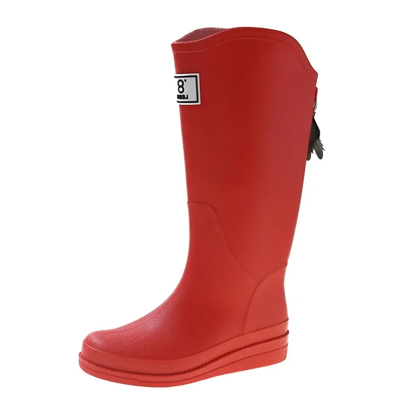 New PVC Women Rain Boots，High-tube Lady Rain Shoes，Non-slip Platform Boots for Womn High Quality Water Shoes Botas De Lluvia