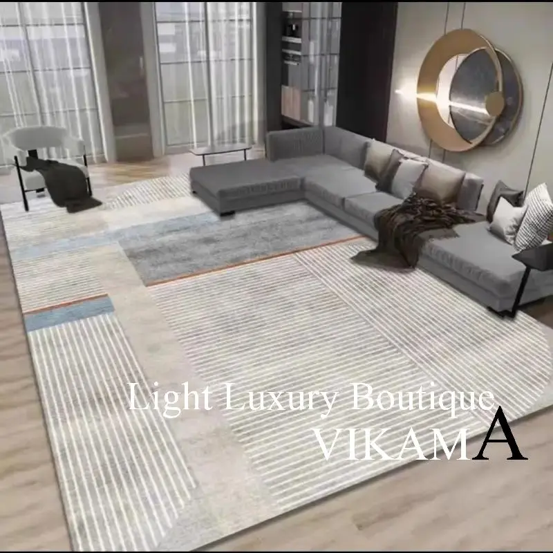 thumbnail image 1 of VIKAMA - Alfombra geométrica de lujo de terciopelo de cristal, ligera, para dormitorio, mesita de noche, sala de estar, sofá, antideslizante, resistente a la suciedad, lavable, 1 of 5