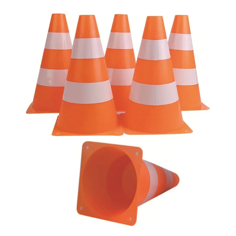 23cm Traffic Cone Road Safety Warning Sign Soccer Roadblocks Football Club Standing Block Training Coaching Sports Bucket soccer training cones