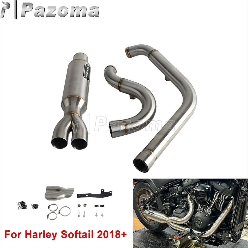 PAZOMA 2in1 マフラーシステムハーレーソフテイルローライダー