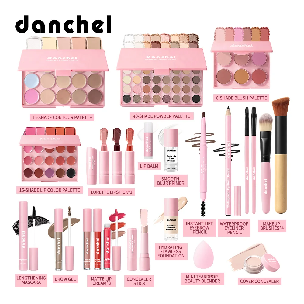 Set Trucco Tutto in Uno con Tutti i Cosmetici, Inclusi Base Trucco, Correttore, Contouring, Fard in Polvere, Trucco per Sopracciglia, Occhi e Labbra - immagine 2