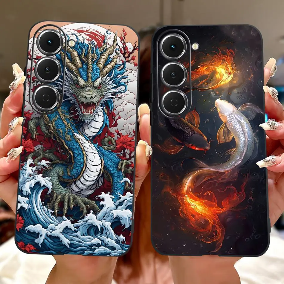 Cool Dragon Tiger Painted Soft Silicone TPU Phone Case for Tecno Spark 40 Series