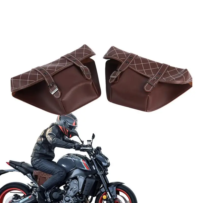 

2PCS Motorcycle Saddlebags Side Tool Bag Luggage Saddle Bag Pouch Universal Leather For Most Motorcycle