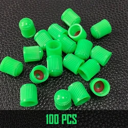 Premium Tire Valve Caps with Rubber Seal - Dustproof and Durable for Cars, Trucks, and Bikes (Green - 100Pcs)