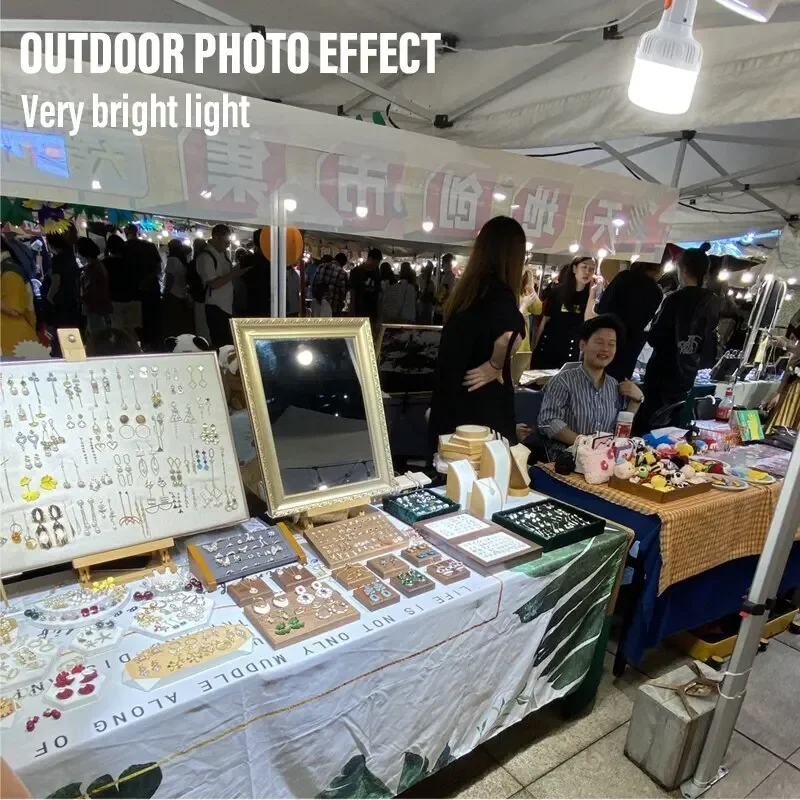 Outdoor USB Rechargeable LED Lamp Bulbs High Brightness Emergency Light Hook Up Camping Fishing Portable Lantern Night Lights 6