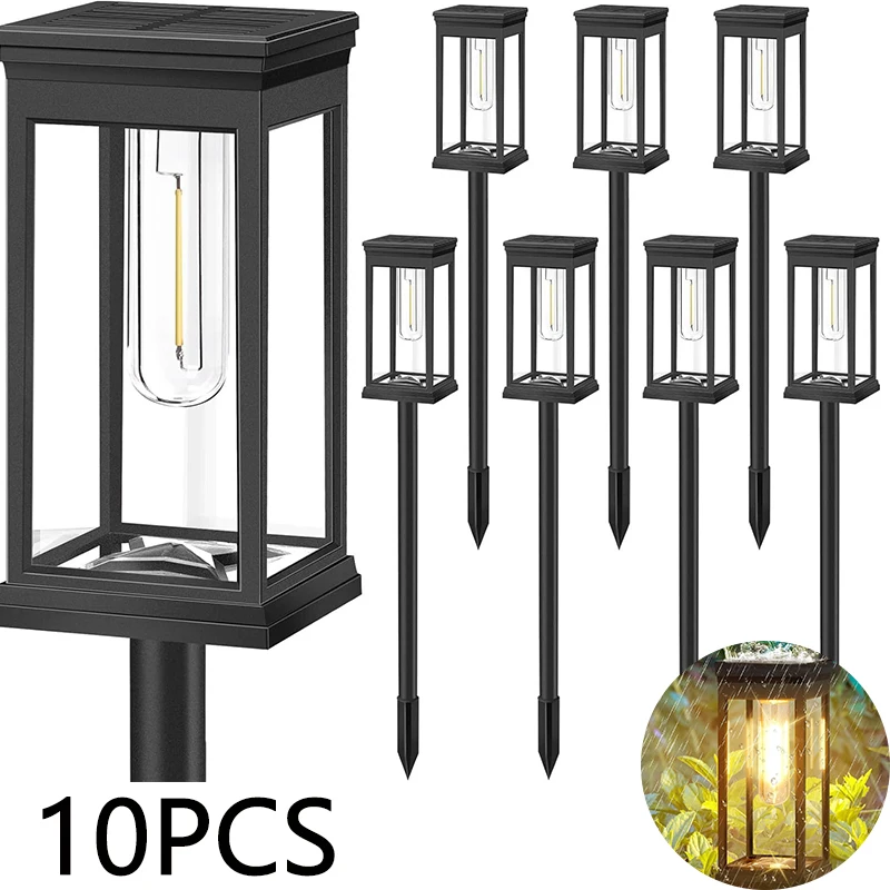 Solar tungsten lawn light outdoor LED tungsten light outdoor waterproof Ground plug solar lawn 10PCS