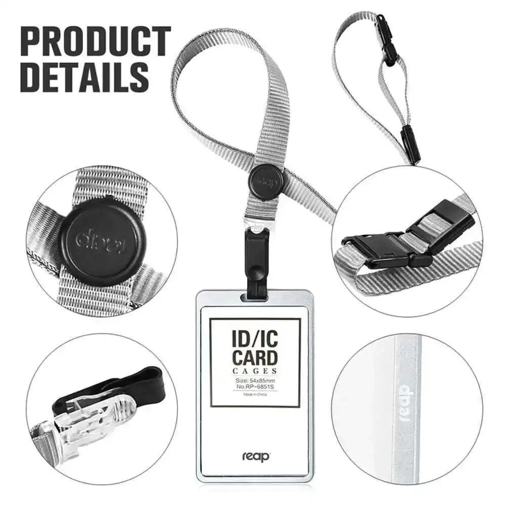 Reap 1 Pcs 조정 가능한 끈/스트랩 카드 이름 태그 배지 홀더와 알루미늄 세로 Id