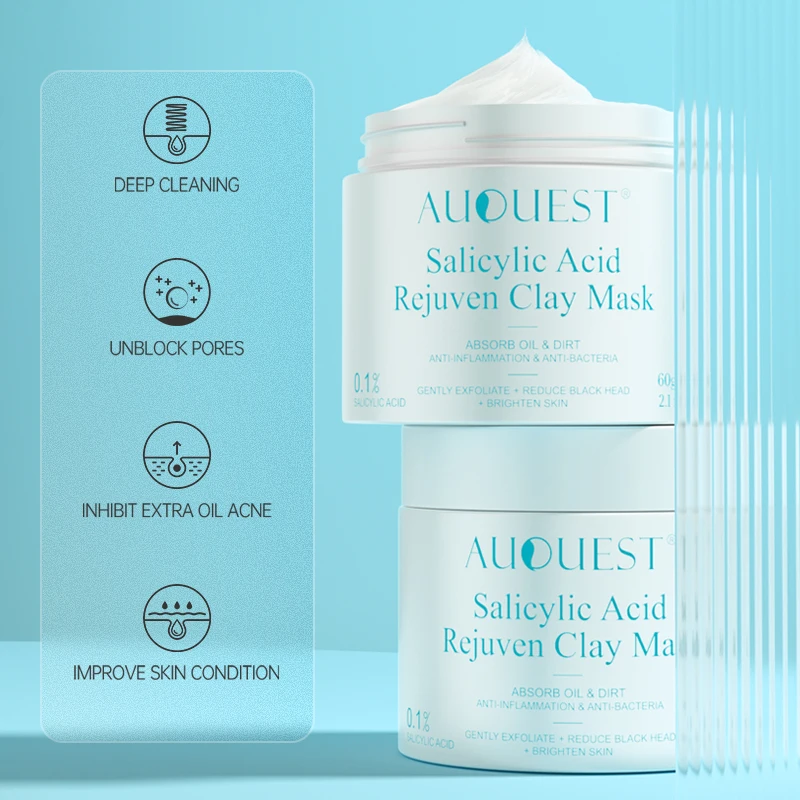 

Salicylic Acid Face Mask Facial Cleansing Against Black Dots Acne White Clay Mask Cream Skincare Cosmetics Blackhead Remover