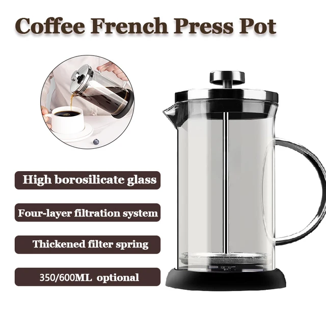 350ML/600ML Coffee French Press Pot High Borosilicate Glass Heat-resistant Hand Punch Coffee Pot With Filter Coffee Accessories