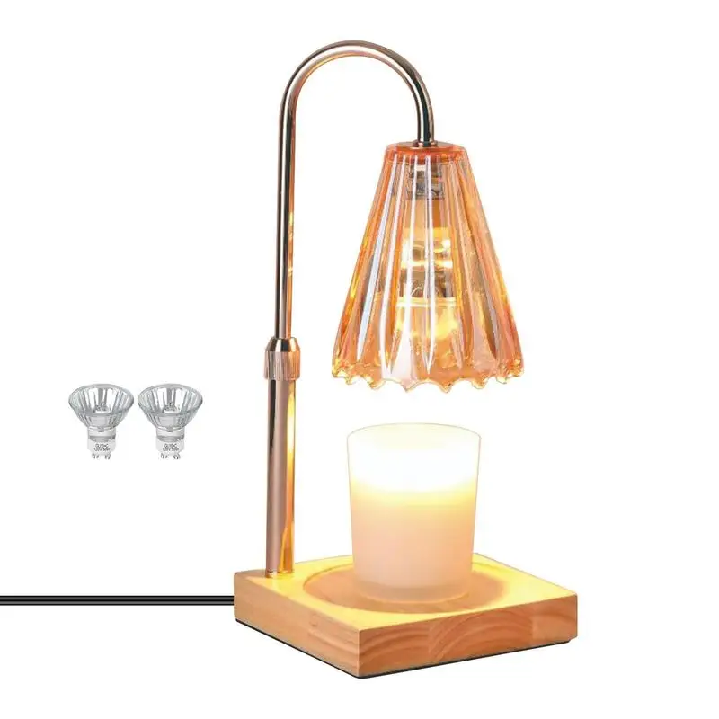

Candle Lamp With Timer Electric Candle Warmers With Dimmer 2 Bulbs Adjustable Height Amber Warmer Light For Bedroom Night Light