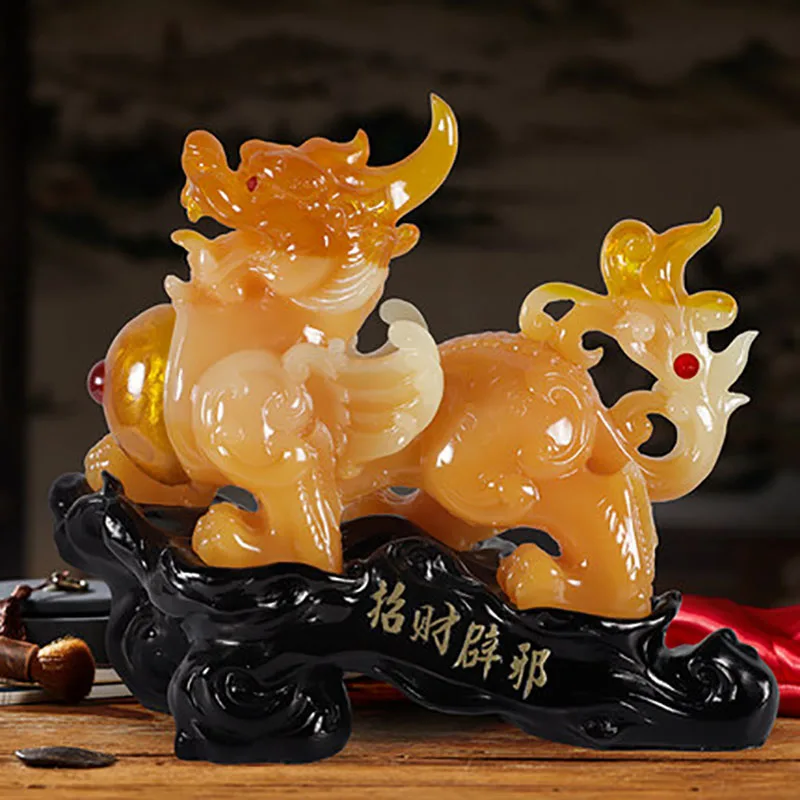 Feng Shui Lucky Pixiu and Pi Yao Resin Decoration for Door, Home Crafts, Living Room Decor, Figurines Miniatures, Chinese Masc