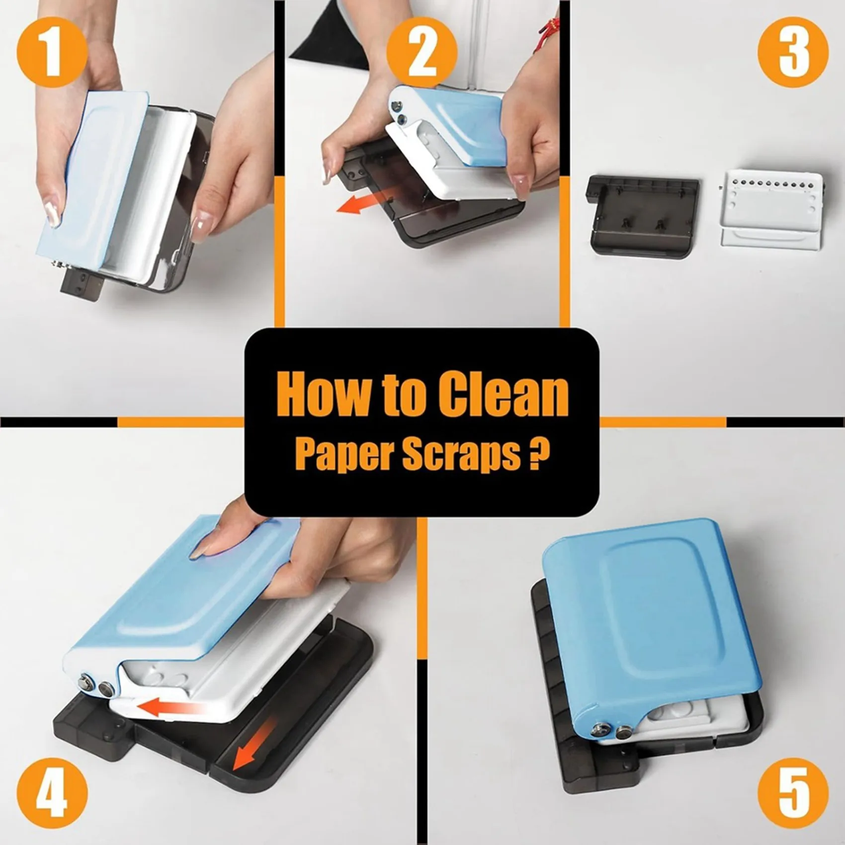 플래너용 10홀 펀치 바인딩 기계, 10개의 멀티 컬러 바인더 링 포함, A4에 30개의 구멍, A5에 20개의 구멍