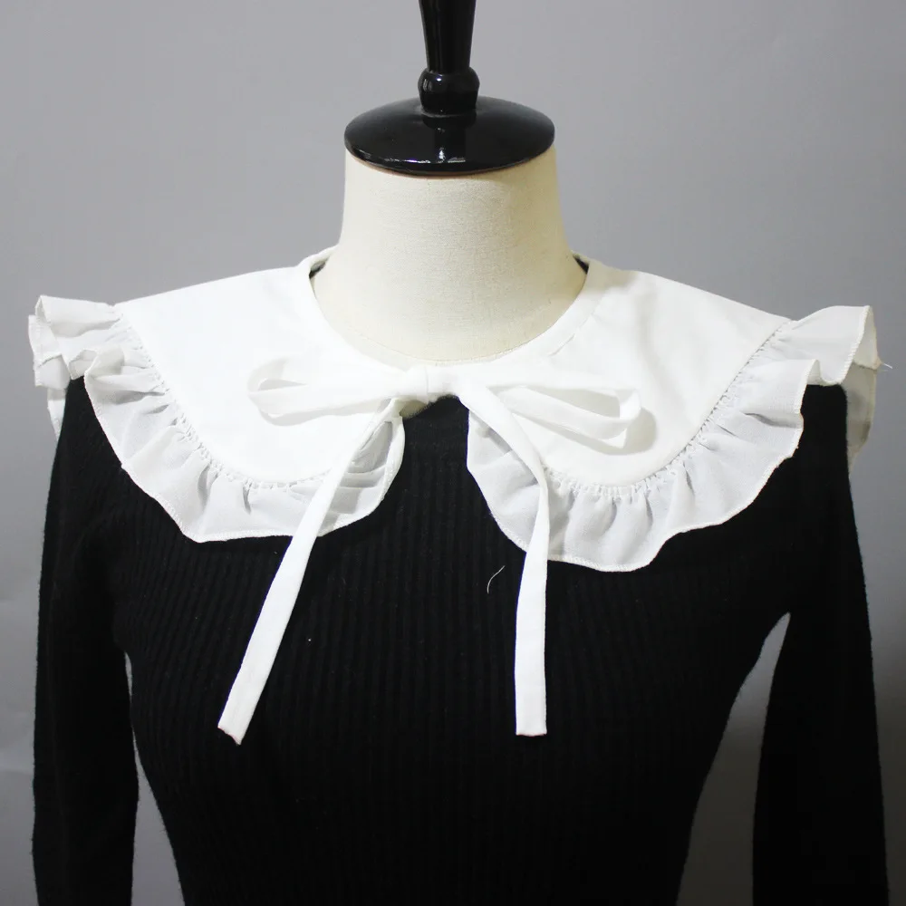 

Ruffles Shoulder Wraps Fake Collar Autumn Sweater Blouse Tops Shirt Detachable Accessory Female Shawl False Collar Fuax Cols