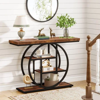 Console Table, 4-Tier Entryway Table, 41.3-Inch Industrial Sofa Table for Living Room, Foyer Hallway Table for Entrance 2