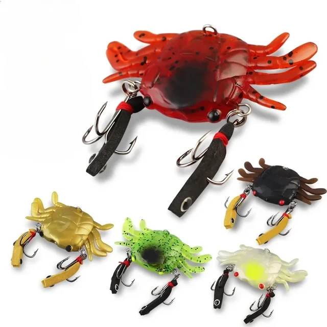 6/13g 3D Simulation Crab for Octopus Artificial Bait Silicone Fishing Lure  with Hook Saltwater Fishing Accessories Tackle