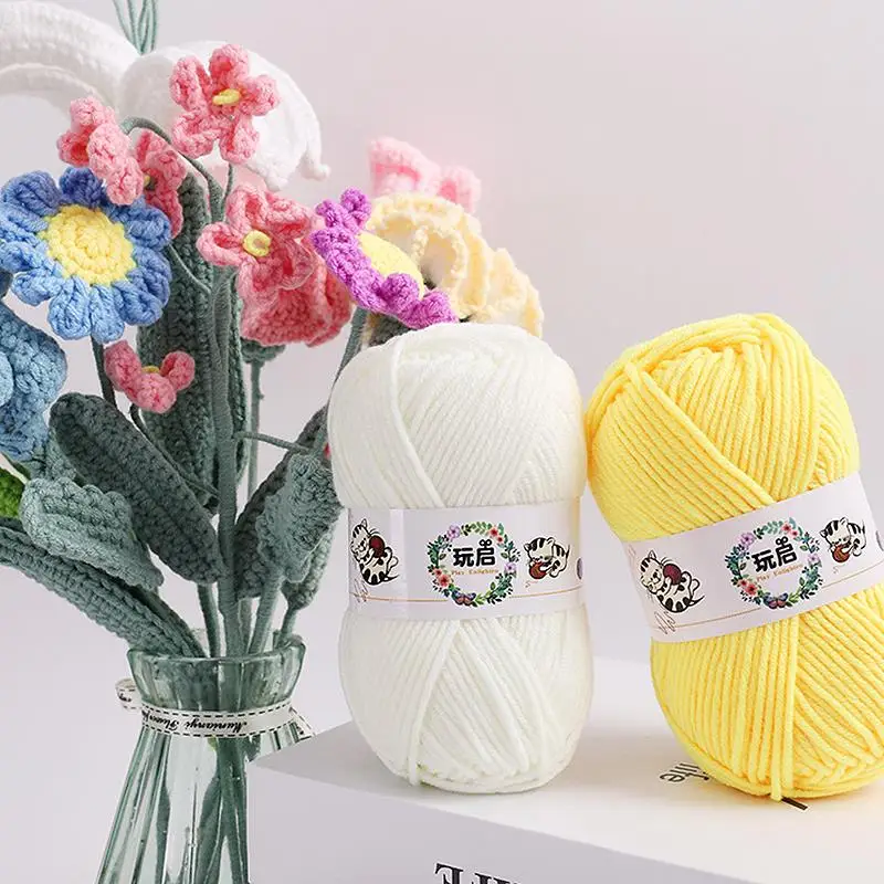 Milk Cotton Soft Knitting Yarn For Knitting & Crochet Embroidery 5Ply YarnScarf Sweater Hat Doll Craft High Quality 25g Per Roll 2
