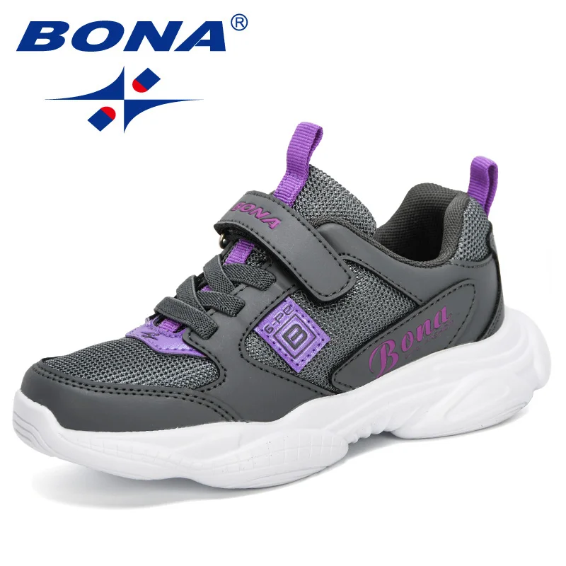

BONA 2022 New Designers Popular Sneakers Children Walking Shoes Kids Casual Shoes Breathable Mesh Boys Sport Running Shoes Girls