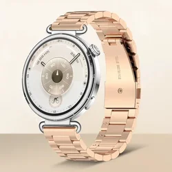 Elegant 18mm Metal Strap for Women - Comfortable Watch Wristband Bracelet Accessory (Rose gold A)
