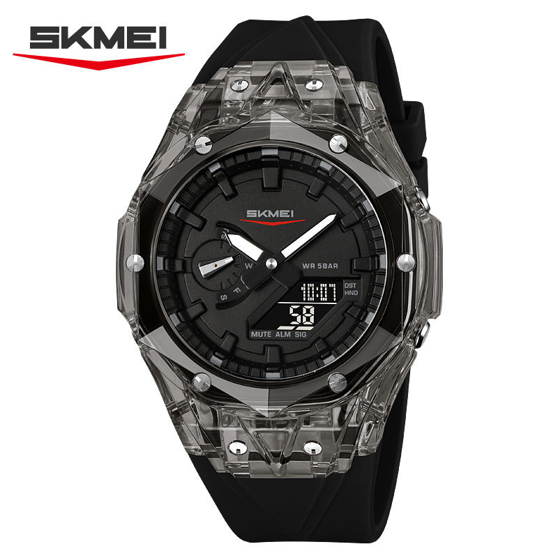 SKMEI 2411 Electronic Watch Fashion Sport Men's Wristwatch Daylight Saving Time Countdown Digital Watch Waterproof 5Alarm Clock