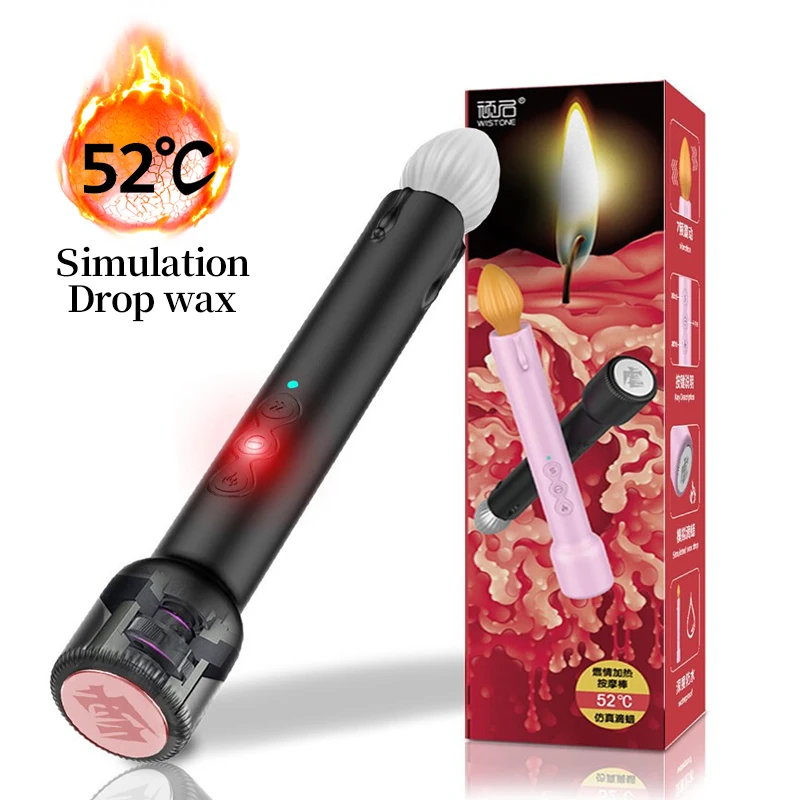 Simulation Sex Candle Vibrators SM Heating Drop Wax Wand Adult Game Toys for Couples Bondage Tools Dildo Clitoris Massager