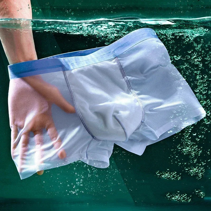Calzoncillos Bóxer Largos Wayonge Para Hombre - Tela Ice Silk Transpirable, Malla Y Diseño Cómodo