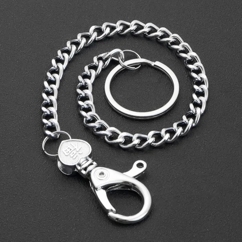 Unisex Punk Hip Hop Metal Ring Jeans Waistband Chain Accessory