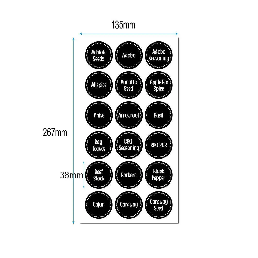 Printing Spice Can Labels And Food Storage Room Stickers Blackboard Pasting Spice Labels With A Diameter Of 3.8cm label stickers