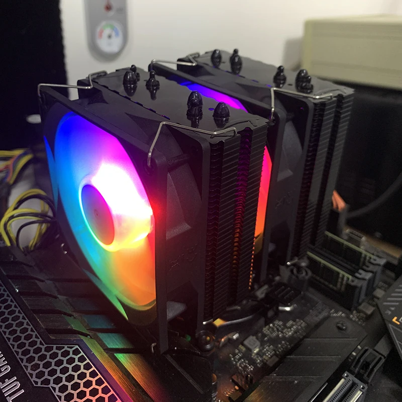 CPU cooler 6 heat pipes 4Pin PC processor tower air cooler for Intel LGA 1700 1200 1150 1151 1155 2011 X79 X99 1366 AM3 AM4 AM5