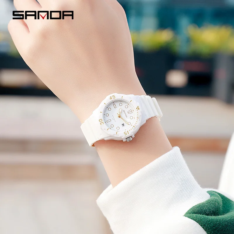 SANDA Casual Fashion Quartz Womens Watches Luxury Brand Women Simple Clock 50M Waterproof High Quality Watch Gift Reloj Mujer
