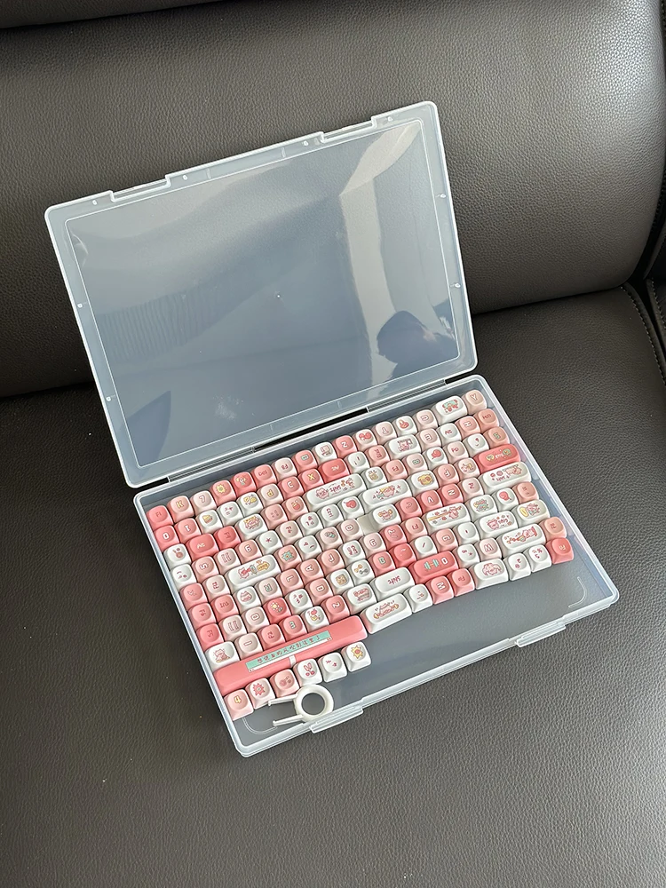 Desktop A4 Keycap Storage Box Transparent Dustproof Mechanical Keyboard Keycap Organizer Display Box Rectangular Staable PP
