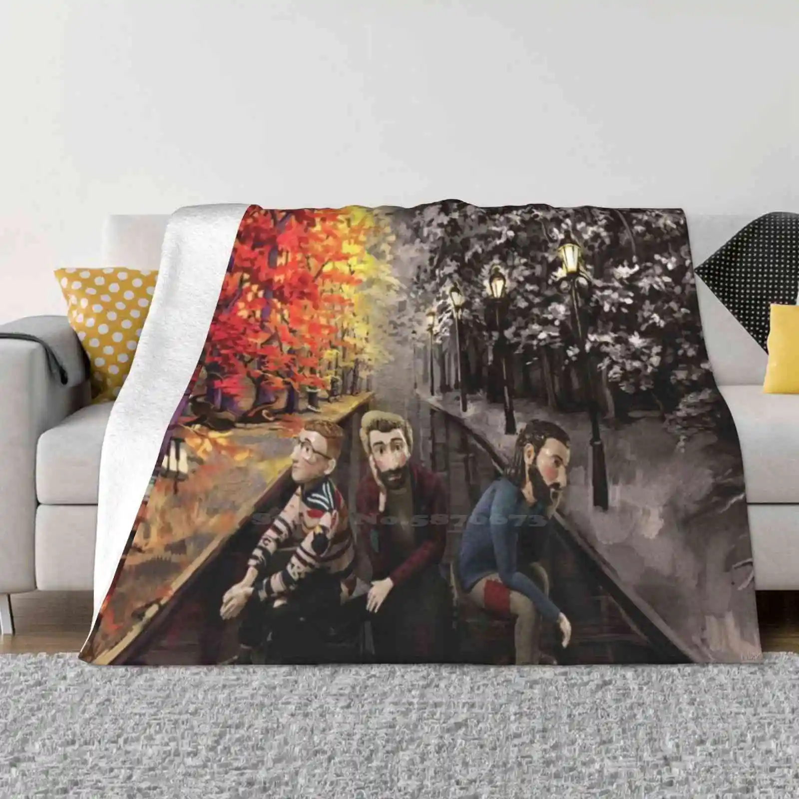 

Ok Orchestra-Ajr New Arrival Fashion Leisure Warm Flannel Blanket Ajr The Click Clouds Dream Piano Horns Album Cover Weak Sober