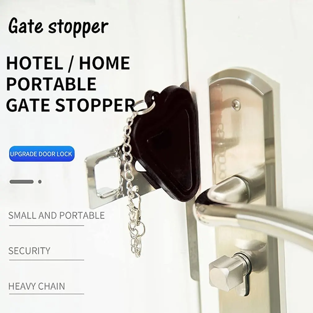 Portable Door Lock Double Hole Security Door Locker Travel Lockdown Locks For Traveling Hotel Home Apartment College gimdow smart door password electric safe hotel bluetooth compatible apartment security digital locker for tuya smart lock