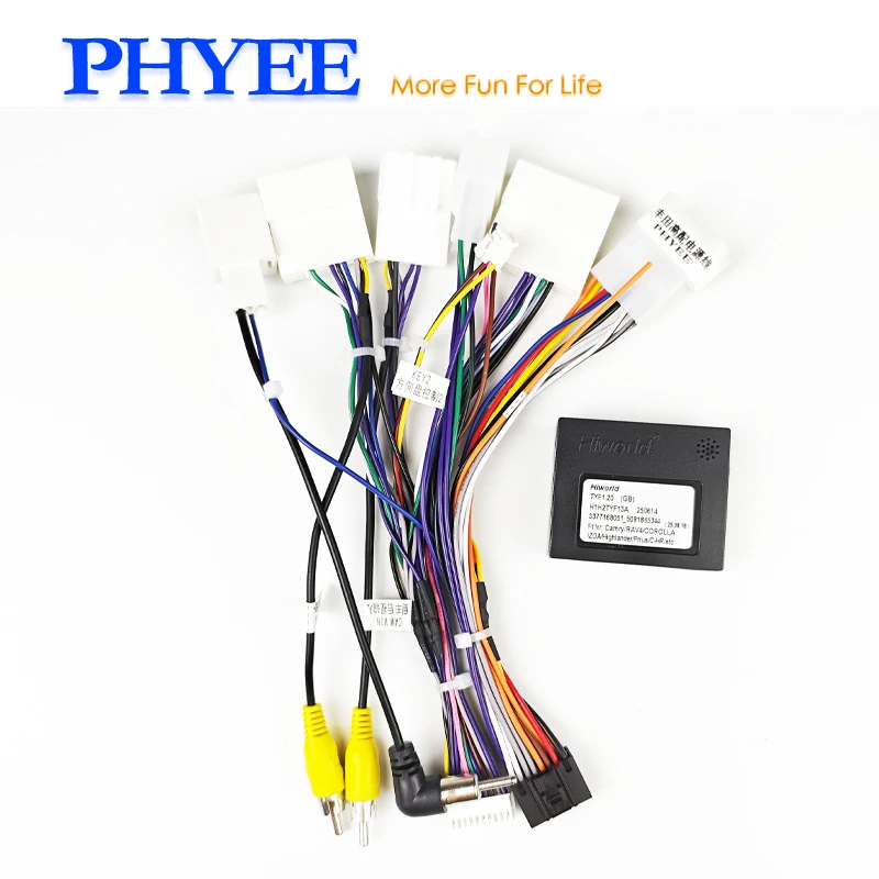 28/24/16 Pin Kabelbaum CAN Bus Decoder, SWC Reverse Cam Support, 16Pin Android, für Toyota Corolla Hilux Yaris Camry RAV4