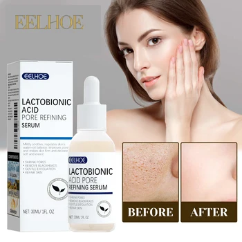 EELHOE Lactobionic Acid Pore Shrink Face Serum Skin Repair Remove Blackheads Acne Skin Care Lasting Moisturizing Korean Cosmetic 1