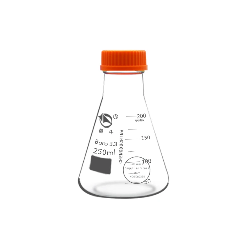 lab 250ml 500ml 1000ml 2000ml high borosilicate glass spiral neck triangular flask high temperature resistant conical flask 1pcs Lab Volumetric Flask