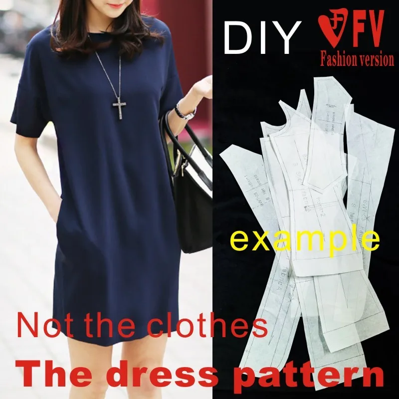 Dresses Sewing Pattern Template Cutting drawing Clothing DIY ((Not selling clothes)) BLQ-116