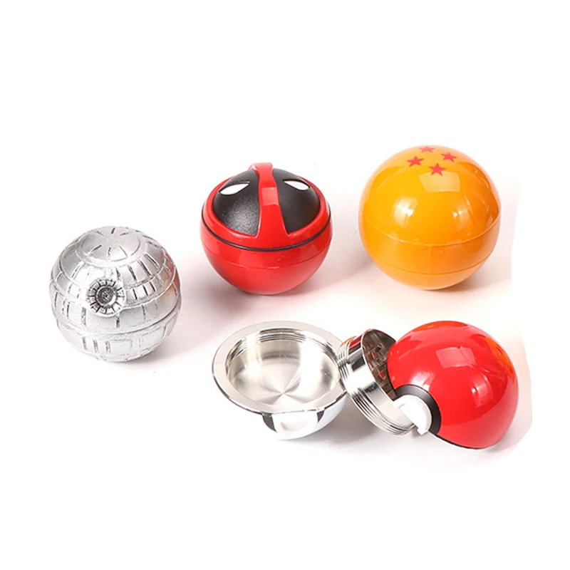 5Cm Pokeball Metal Herb Grinder Poke Ball Smoke Accessory 3 Strati Manuale Tabacco Herbal Mill Spice Frantoio In Lega Di Zinco