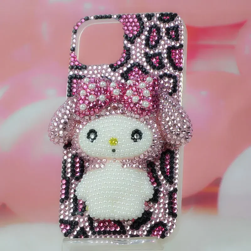Protective Case For iPhone 13 Pro Max iPhone Xs 14 Plus 15 11 XR 12 Cartoon Melody Rhinestone Female